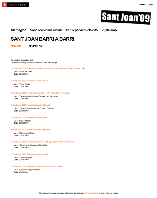 Revetlles Sant Joan 2009 a Gràcia